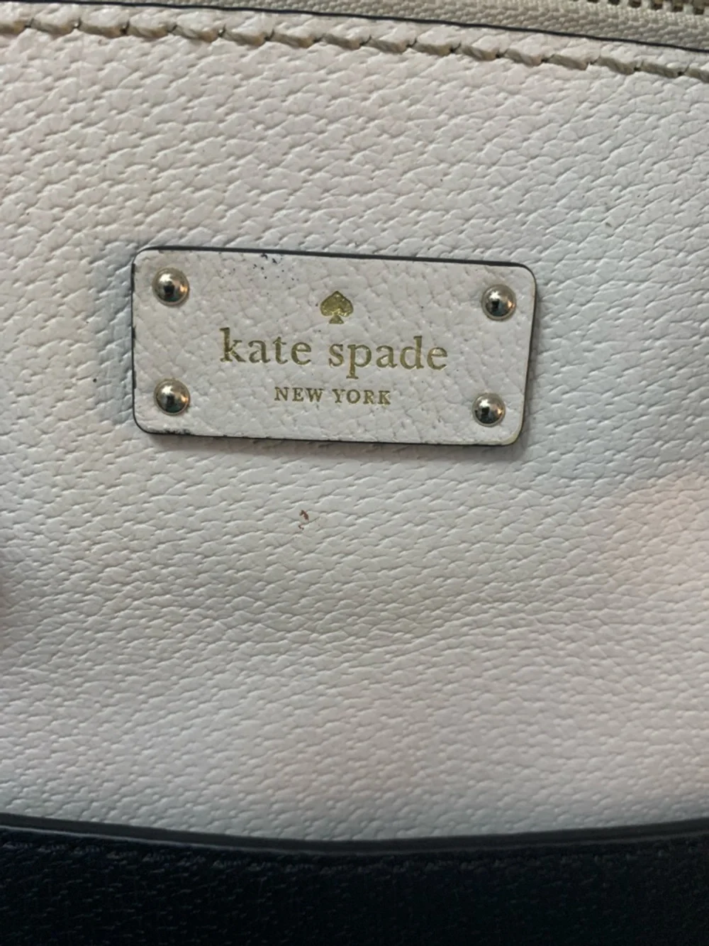Kate Spade Cream and Black Two-Tone Soft Handbag